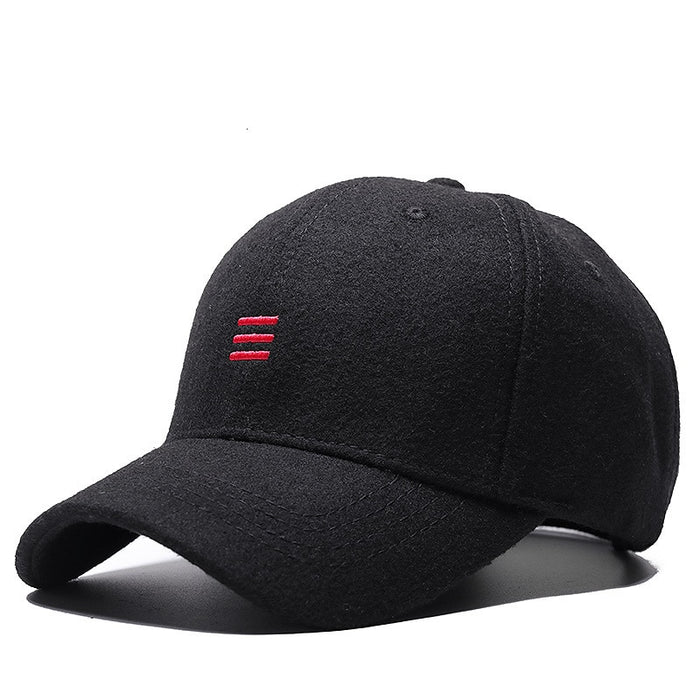 Dad Winter Headwear Male Warm Felt Sports Cap Man Big Size Wool Baseball Hats  55-60cm , 60-65cm - foxberryparkproducts