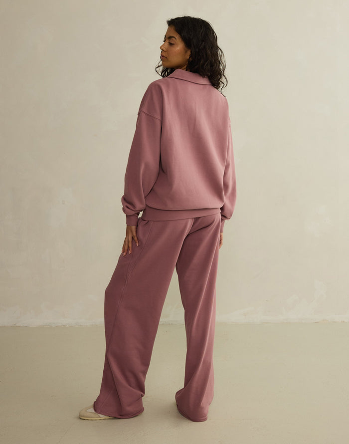 Daily Collared Sweatshirt in Terra Rose