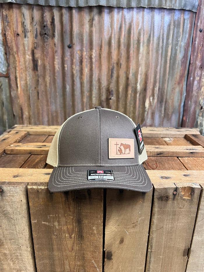 Dally Up Brown and Tan Cowboy Praying Patch