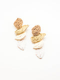 Damaria Earrings in Tan and Beige