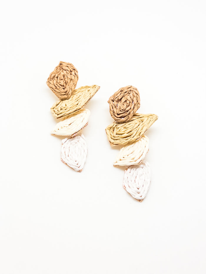 Damaria Earrings in Tan and Beige