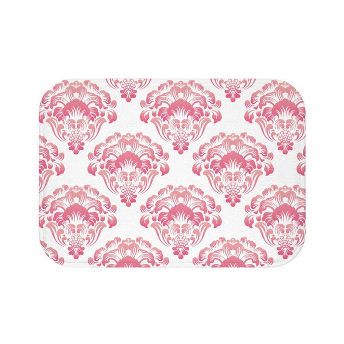 Pink Damask Bath Mat, Vintage Bath Rug, Traditional Bath Mat, Bathtub Mat, Shower Mat, Bathroom Bath Mat, Bathroom Decor