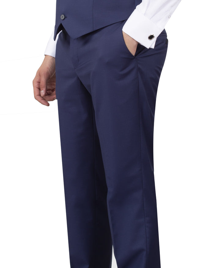 Dark Blue Plain Suit Trouser-Makrom