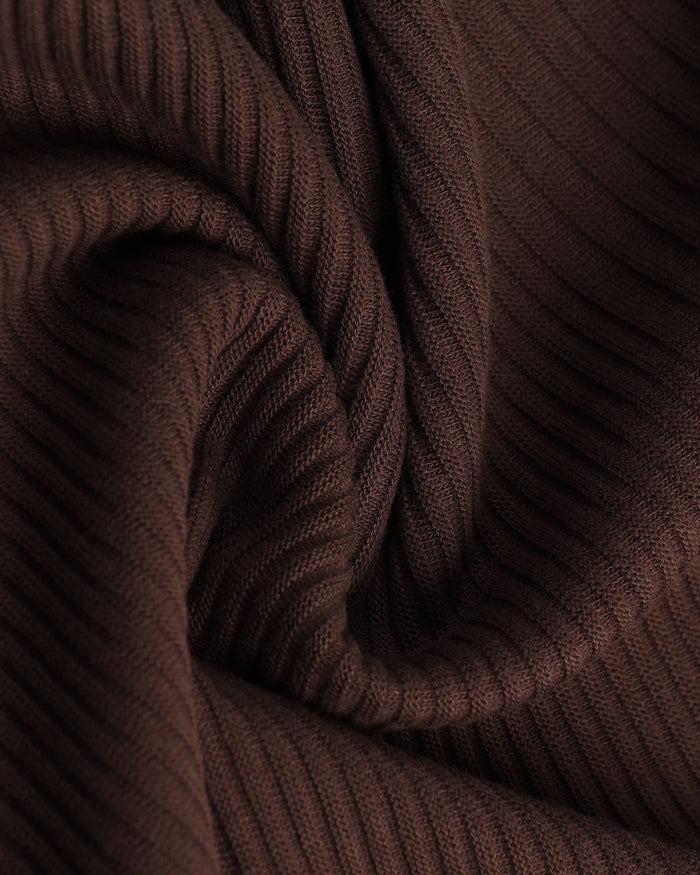 Dark Brown Textured Polo - Bourbon