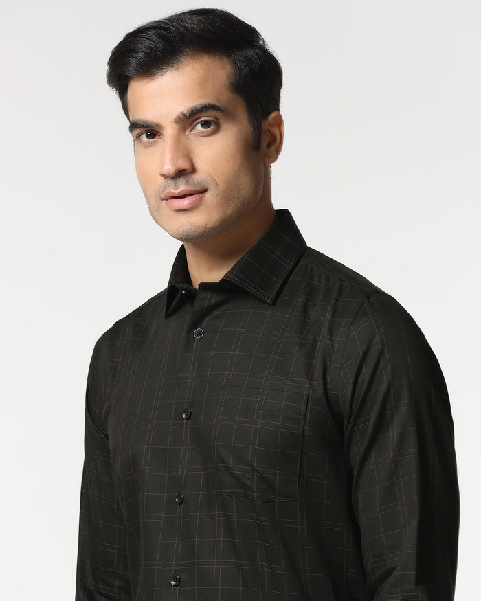 Dark Olive Check Shirt - Axton