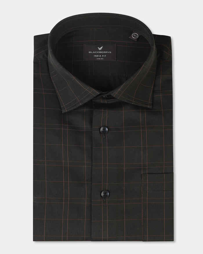 Dark Olive Check Shirt - Axton