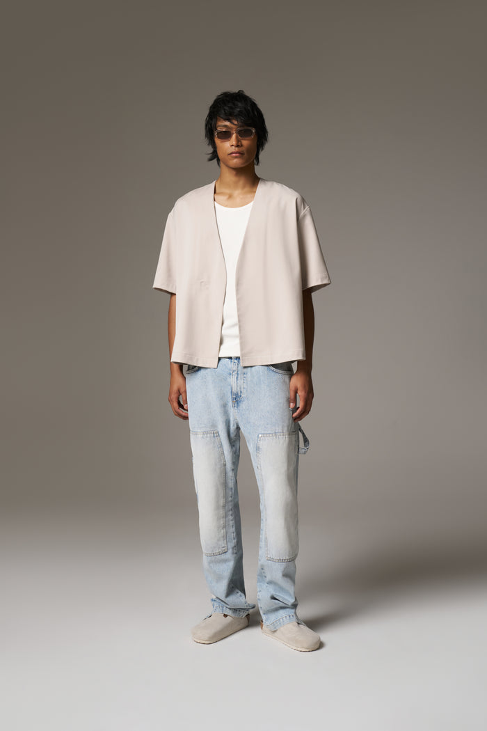 DENIM RIVET DETAIL CARPENTER JEANS - BLUE WASH