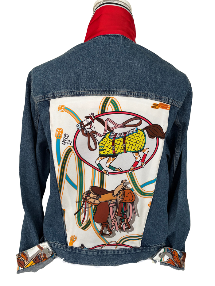 Designer Scarf Denim Jacket