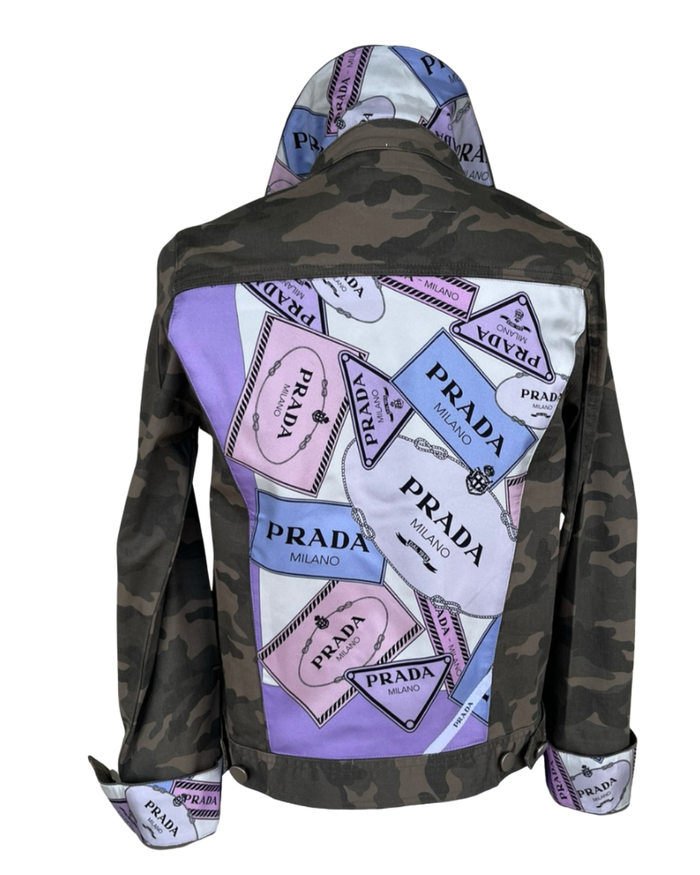 Designer Scarf Denim Jacket