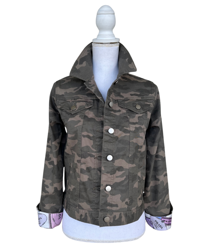 Designer Scarf Denim Jacket