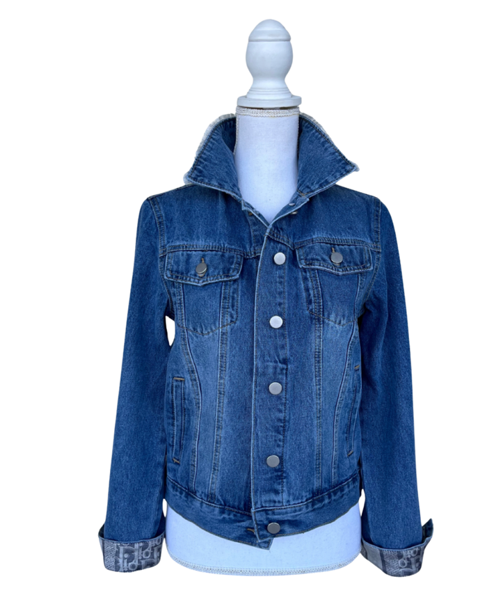 Designer Scarf Denim Jacket