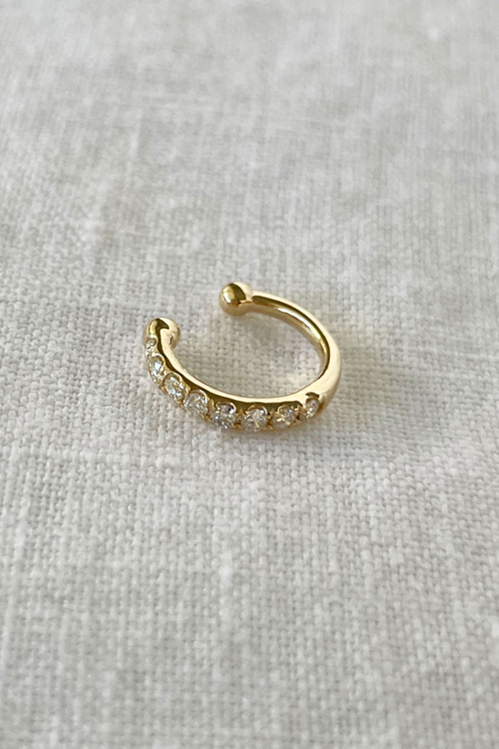 Diamond Ear Cuff - Yellow Gold