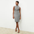 Front image of a woman wearing the Dina in Black / White | Lead
