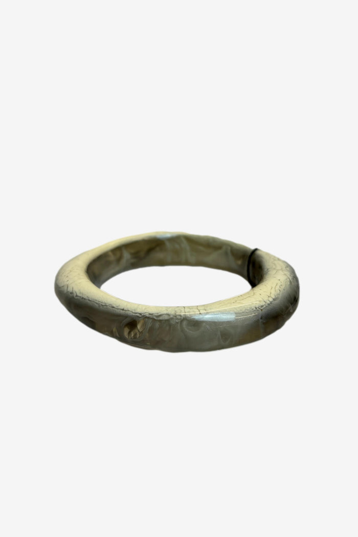 Dinosaur Designs Smokey Grey and White Bangle image 0