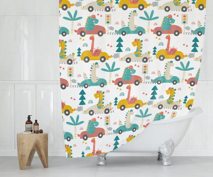 Boys Shower Curtain Dinosaurs, Boys Bathroom Decor & Accessories | Pippa + June