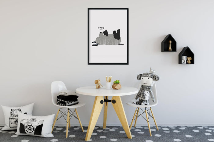 Kids Art Print Cute Doggy Sleeping, Kids Wall Art, Nursery Art Prints, Kids Wall Decor, Nursery Wall Art, Kids Modern Art Prints, Kids Bedroom Wall Decor, Made in the USA | Pippa + June
