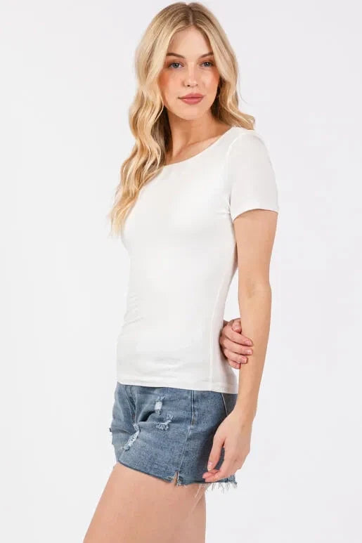 Double Layer Scoop Back Top