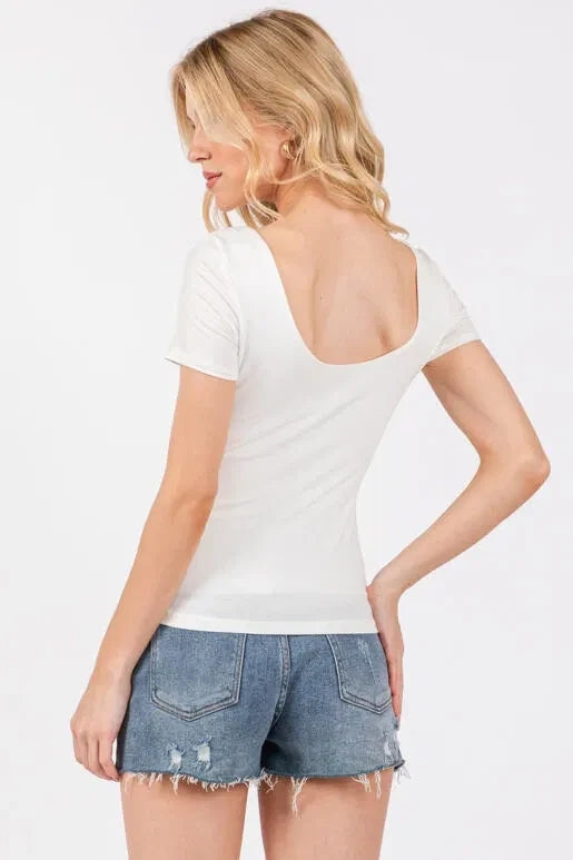 Double Layer Scoop Back Top