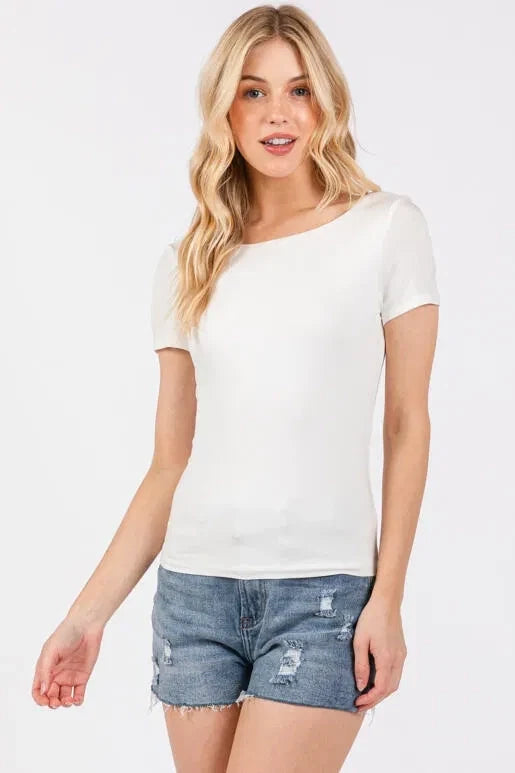 Double Layer Scoop Back Top