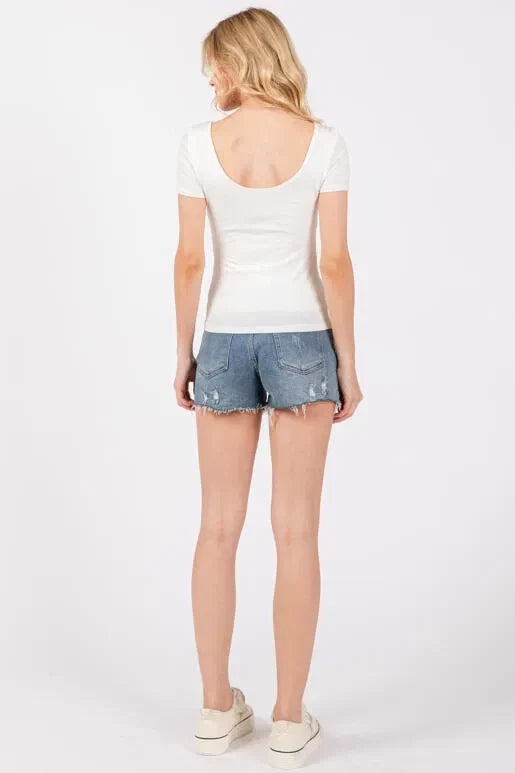 Double Layer Scoop Back Top