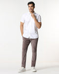Dusty Pink Corduroy Solid Khakis - Gerone