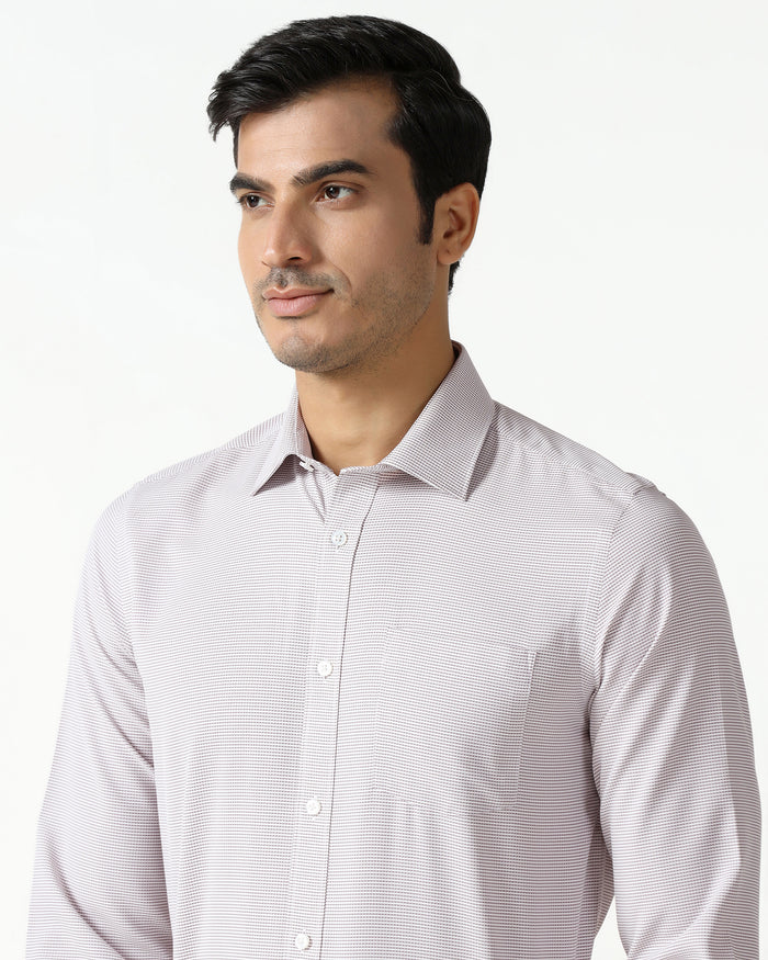 Dusty Pink Non Iron Textured Shirt - Rise