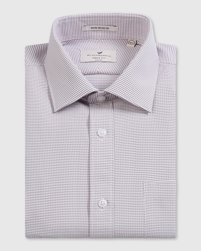 Dusty Pink Non Iron Textured Shirt - Rise