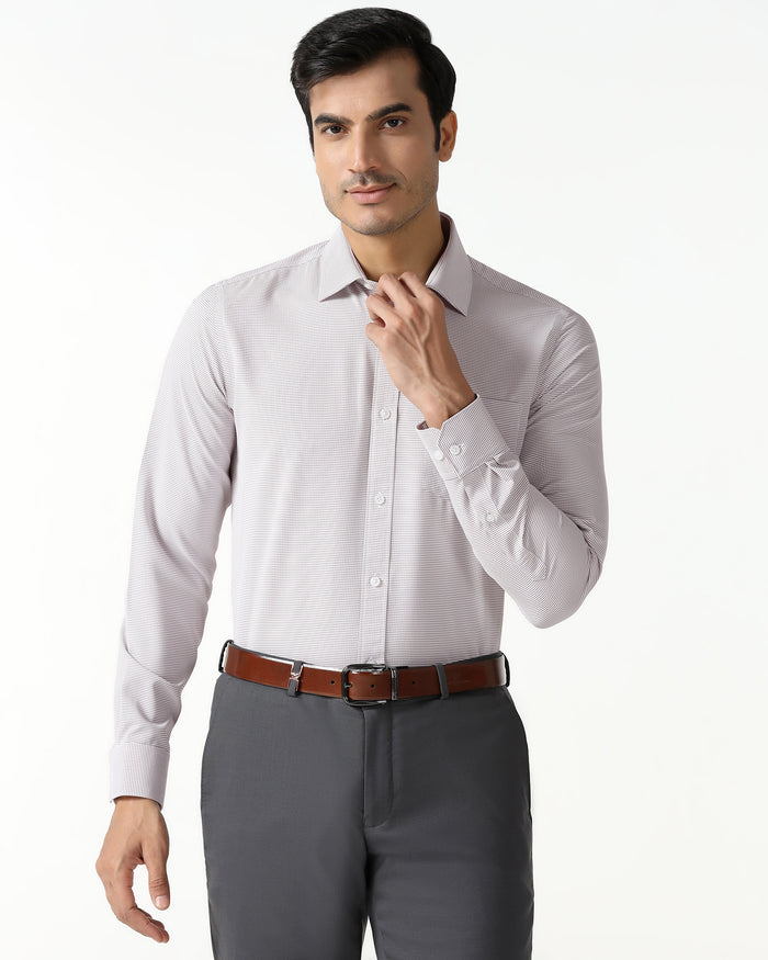 Dusty Pink Non Iron Textured Shirt - Rise