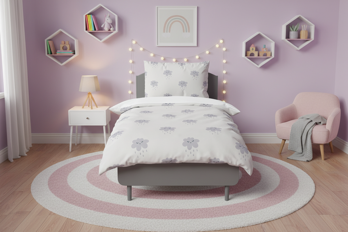 Kids Duvet Cover Bedding Set Clouds Gender Neutral, Nursery Bedding, Big Kid Toddler Bedding, Kids Bedding Sets, Made in the USA | Pippa + June
