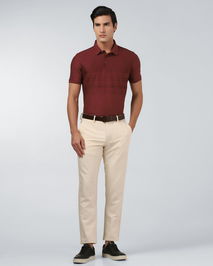 Ecru Linen Solid Khakis - Hazel