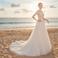Elegant Off the Shoulder A Line Wedding Dresses with Sweetheart - Rosymae