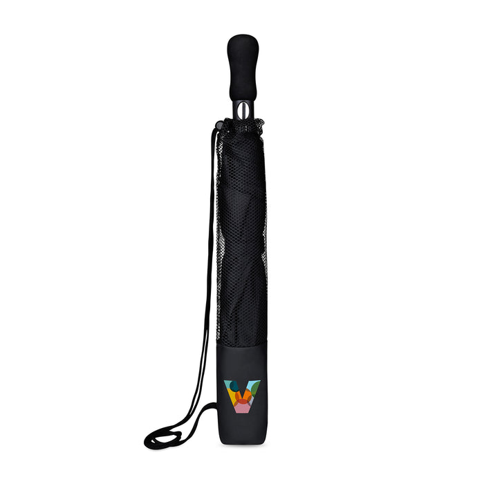 Elements 58" Recycled rPET Auto Open Travel Folding Umbrella