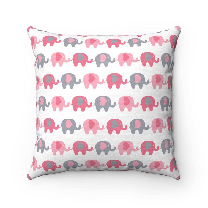 Girls Throw Pillow Pink Elephants, Girls Bedding, Girls Nursery Decor and Accessories, Made in the USA | Pippa + June