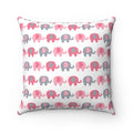 Girls Throw Pillow Pink Elephants, Girls Bedding, Girls Nursery Decor and Accessories, Made in the USA | Pippa + June
