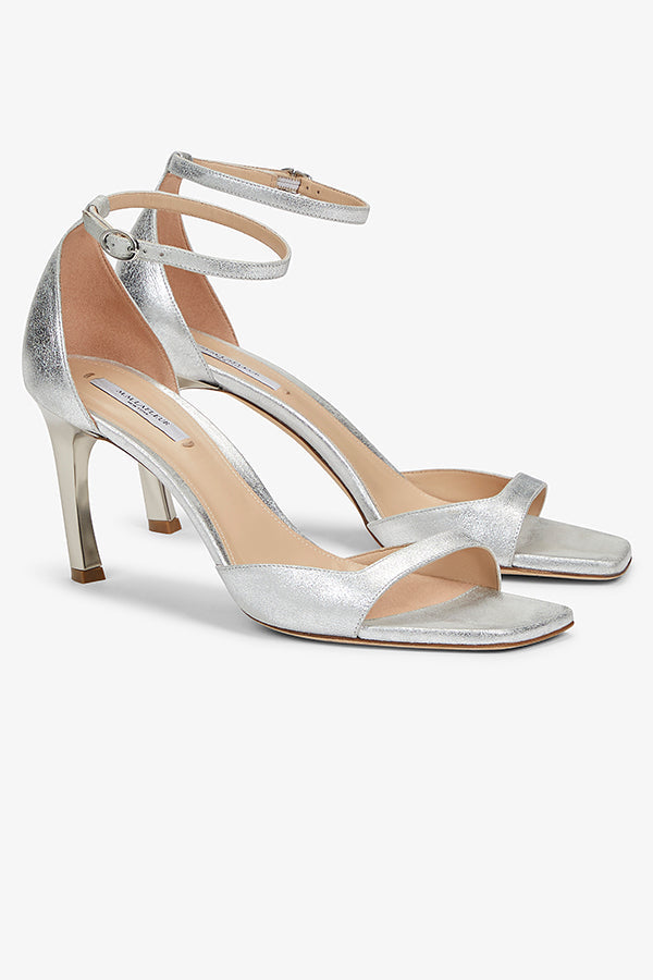 Packshot image of the Ella sandal in Silver | Grid | Exclude | Still