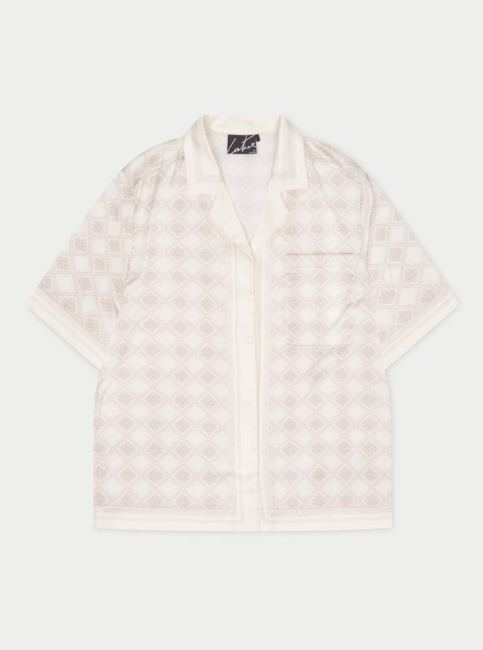 EMBLEM PRINT SHIRT - BEIGE