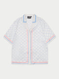 EMBLEM PRINT SHIRT - BLUE