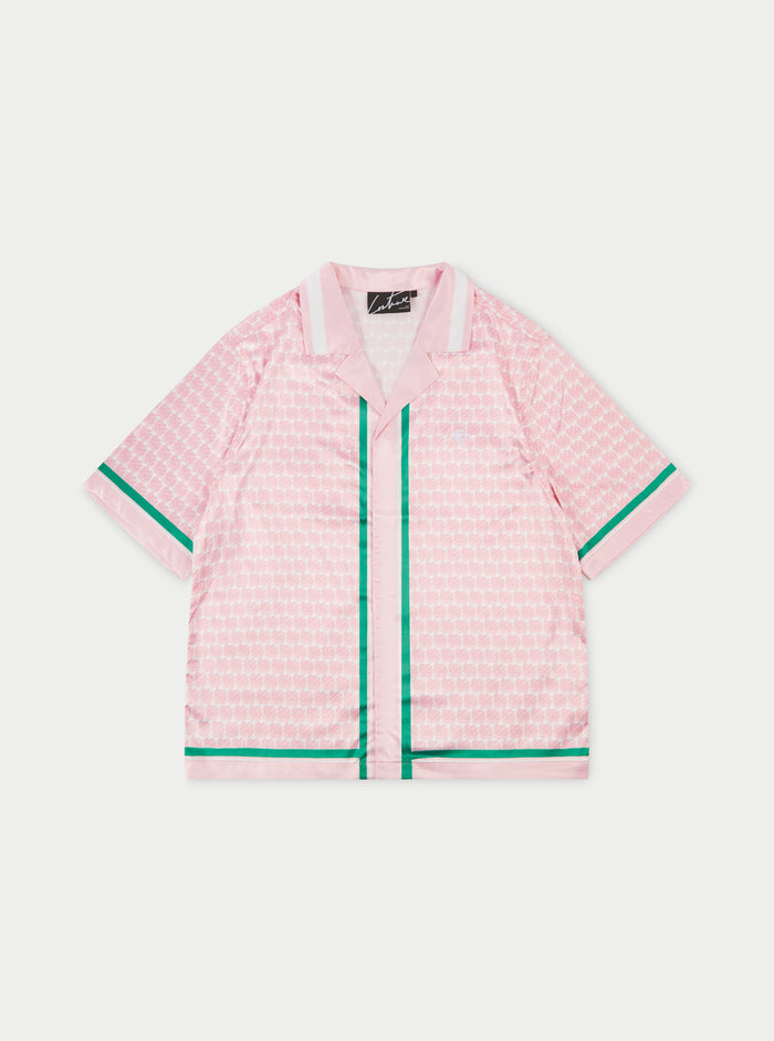 EMBLEM PRINTED RESORT SHIRT - PINK