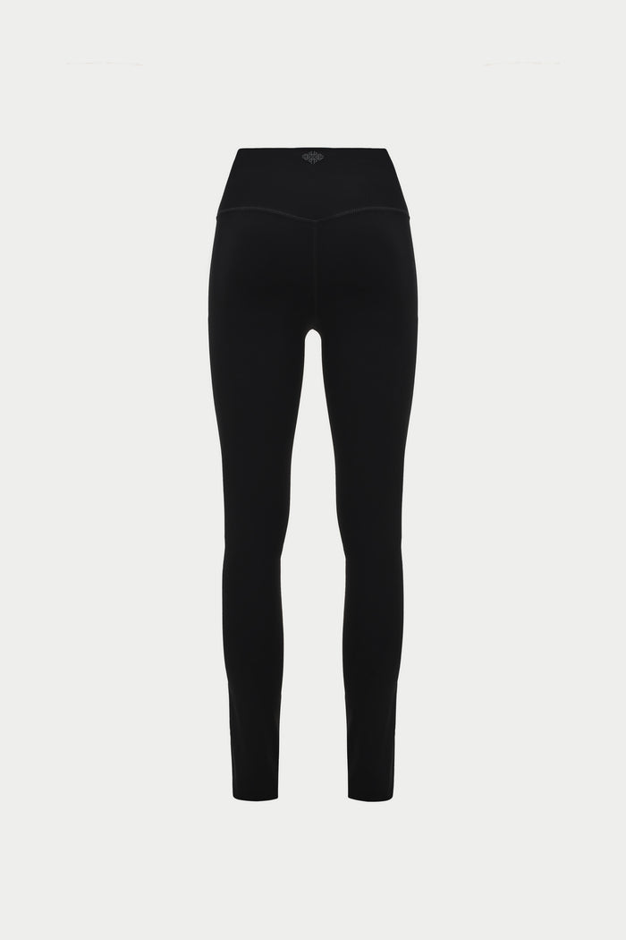 EMBLEM STRETCH SCULPTING LEGGINGS - BLACK