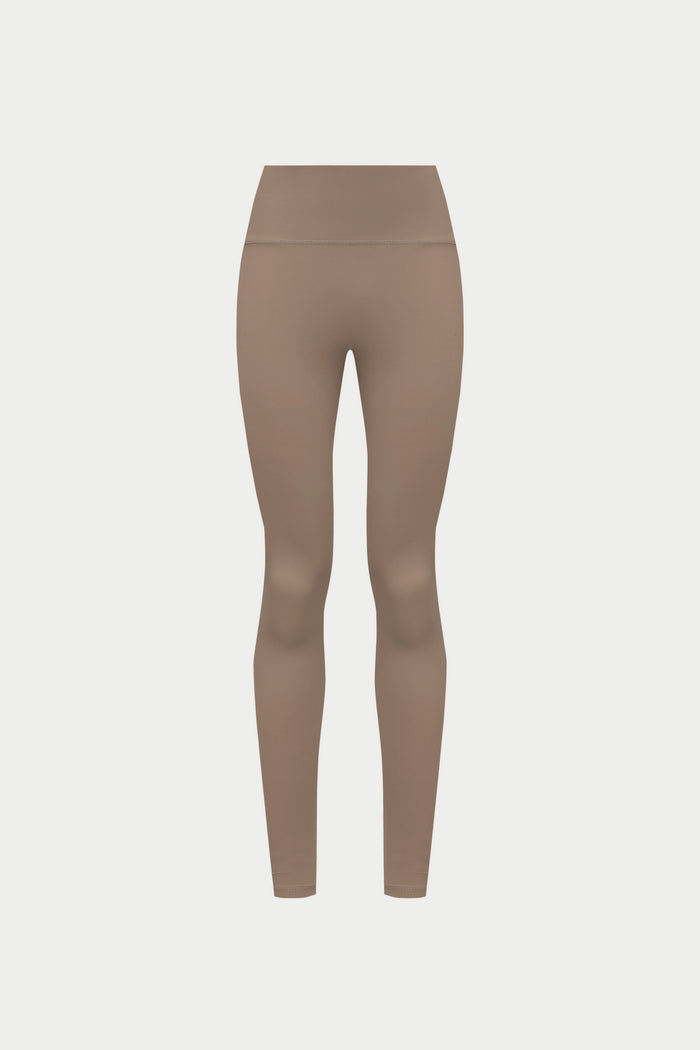 EMBLEM STRETCH SCULPTING LEGGINGS - COCOA