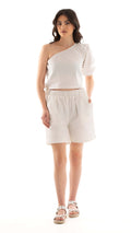 Embroidered Feminine Shorts with Pockets