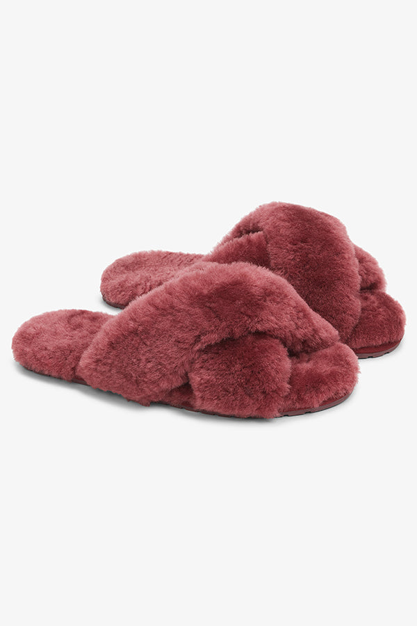 Packshot image of the emu slipper in merlot | Exclude | Grid | Still