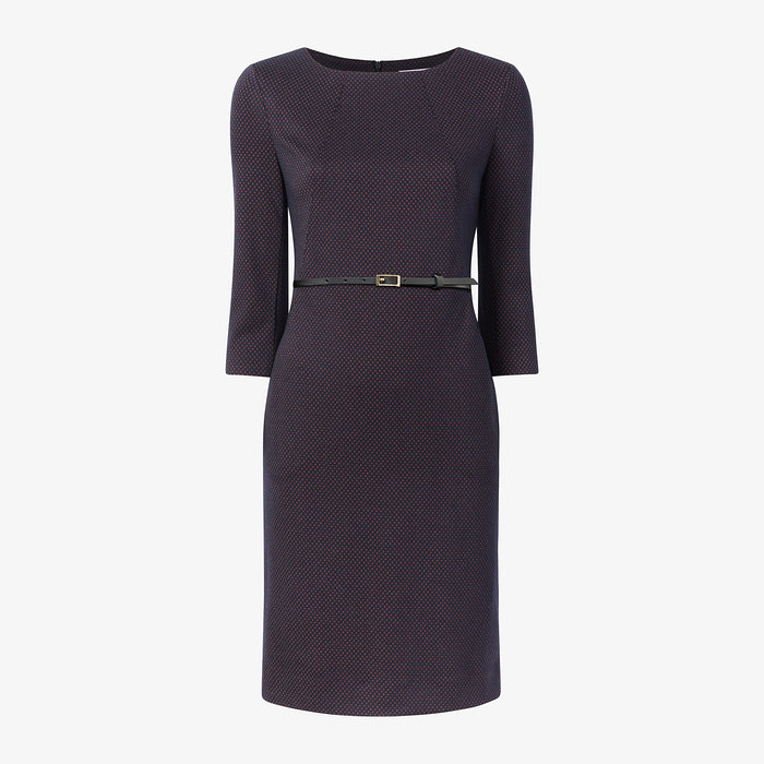 Packshot image of the etsuko dress in navy multi