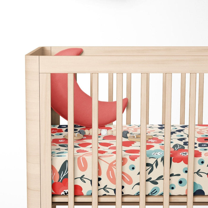 Modern Baby Crib Sheet Floral, Baby Bedding, Big Girl Bedding, Modern Nursery Decor, Made in the US | Pippa + June