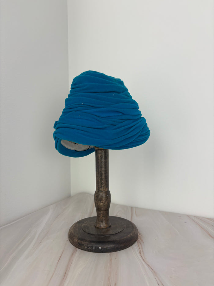 Farmer's Blue Wrap Velvet Turban