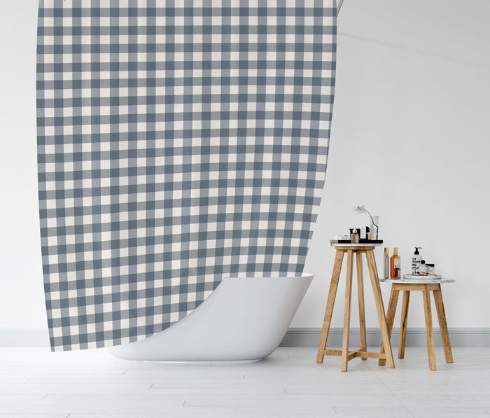Farmhouse Shower Curtain Country Check, Bathroom Decor & Accessories, Made in the USA | Pippa + June