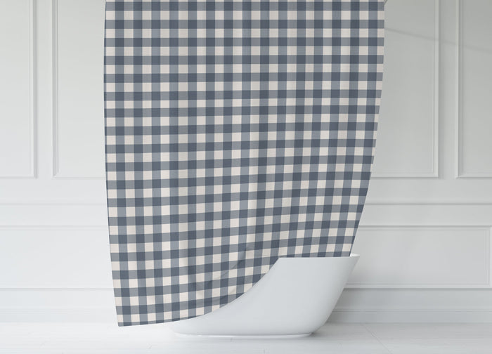 Farmhouse Shower Curtain Country Check, Bathroom Decor & Accessories, Made in the USA | Pippa + June