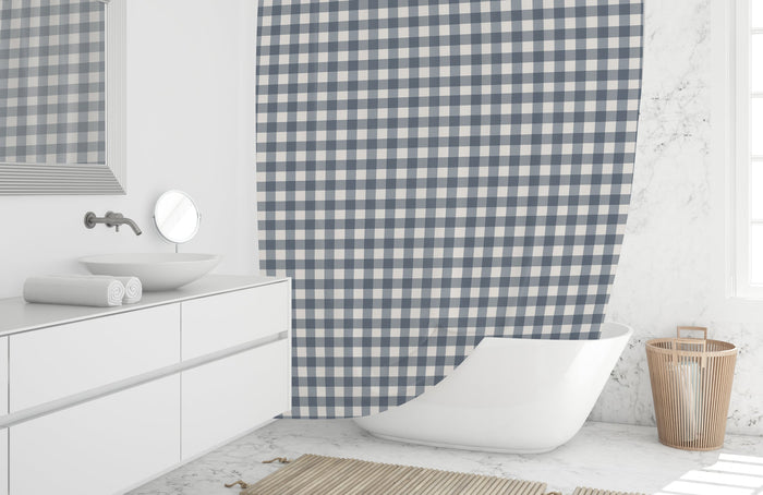 Farmhouse Shower Curtain Country Check, Bathroom Decor & Accessories, Made in the USA | Pippa + June
