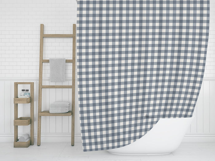 Farmhouse Shower Curtain Country Check, Bathroom Decor & Accessories, Made in the USA | Pippa + June