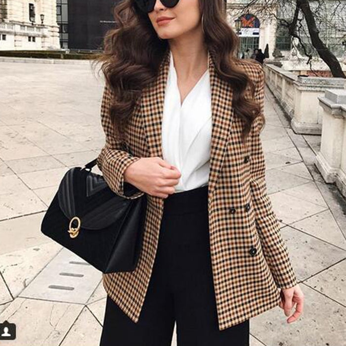 Fashion Autumn Women Plaid Blazers and Jackets - foxberryparkproducts